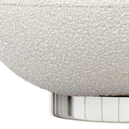 30" White and Silver Boucle Slipper Chair HomeRoots