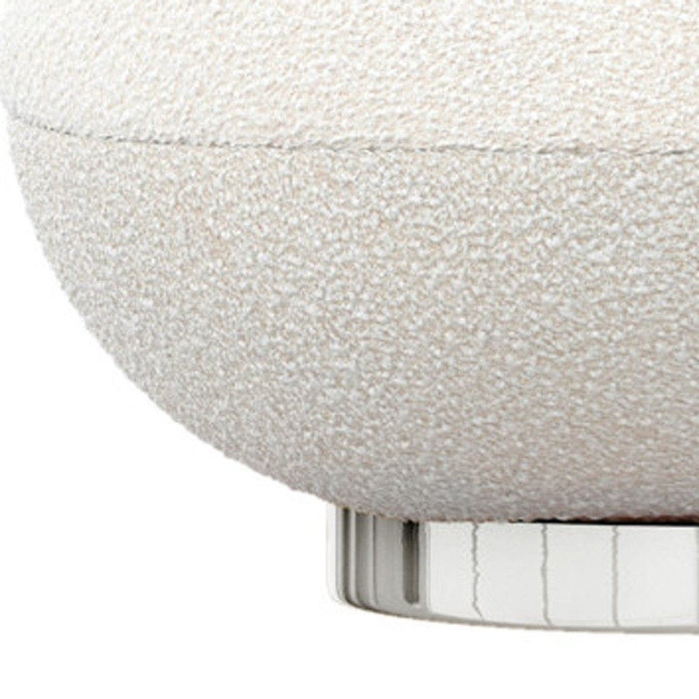 30" White and Silver Boucle Slipper Chair HomeRoots