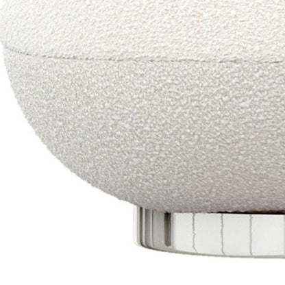 30" White and Silver Boucle Slipper Chair HomeRoots