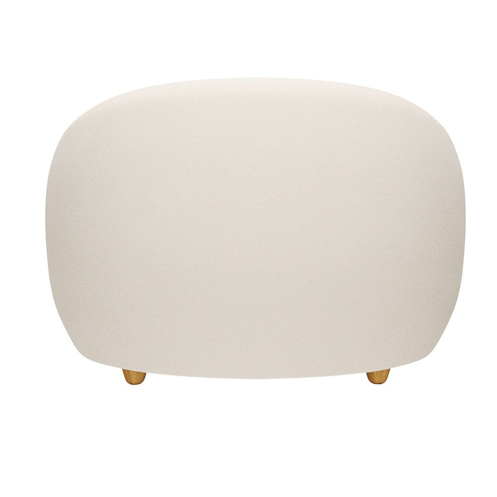 39" White and Natural Boucle Arm Chair HomeRoots