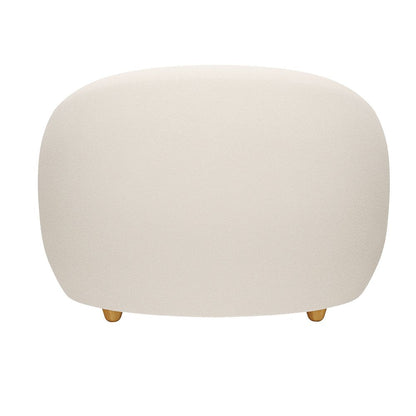 39" White and Natural Boucle Arm Chair HomeRoots
