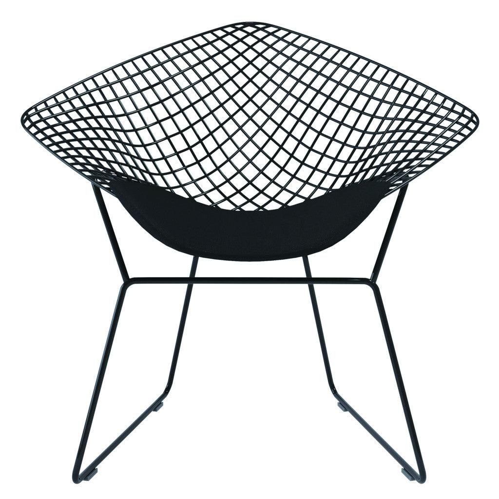 32" Black Metal Lounge Chair with Pad - FurniFindUSA