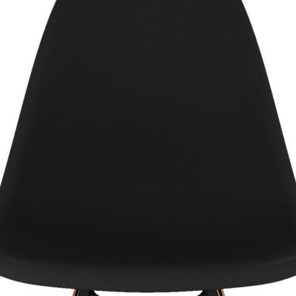 28" Black And Brown Heavy Duty Plastic And Solid Wood Counter Height Bar Chair HomeRoots