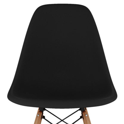 28" Black And Brown Heavy Duty Plastic And Solid Wood Counter Height Bar Chair HomeRoots