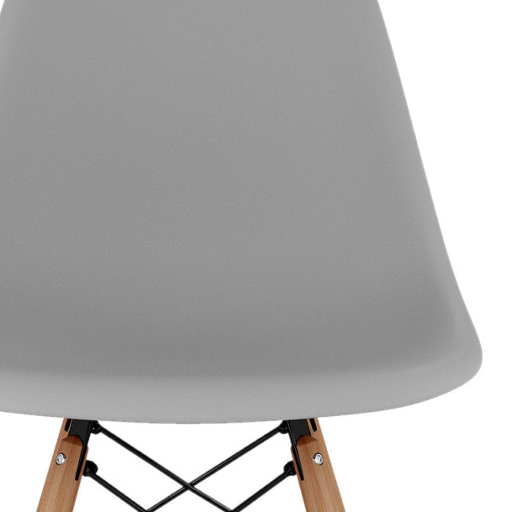28" Gray And Brown Heavy Duty Plastic And Solid Wood Counter Height Bar Chair HomeRoots