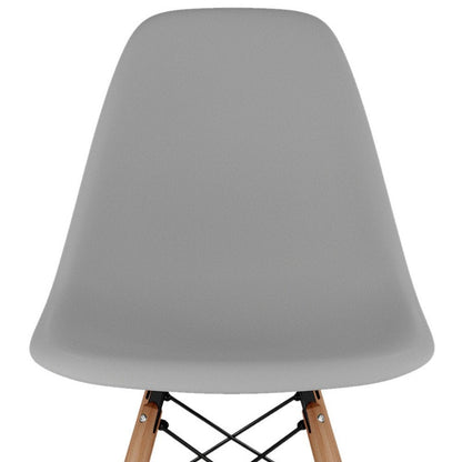 28" Gray And Brown Heavy Duty Plastic And Solid Wood Counter Height Bar Chair HomeRoots
