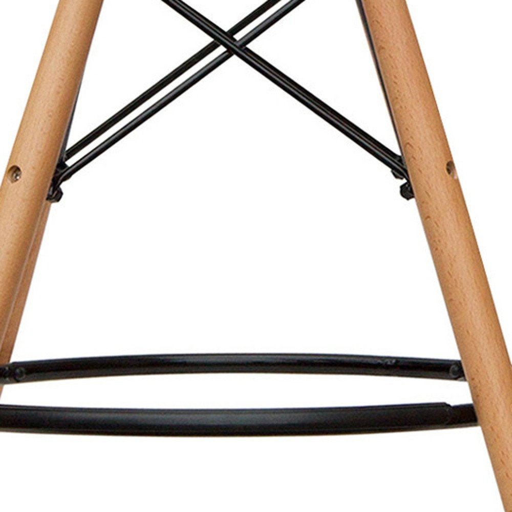 28" White And Brown Heavy Duty Plastic And Solid Wood Counter Height Bar Chair HomeRoots