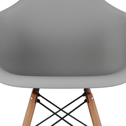 28" Gray And Brown Heavy Duty Plastic And Solid Wood Low Back Counter Height Bar Chair HomeRoots