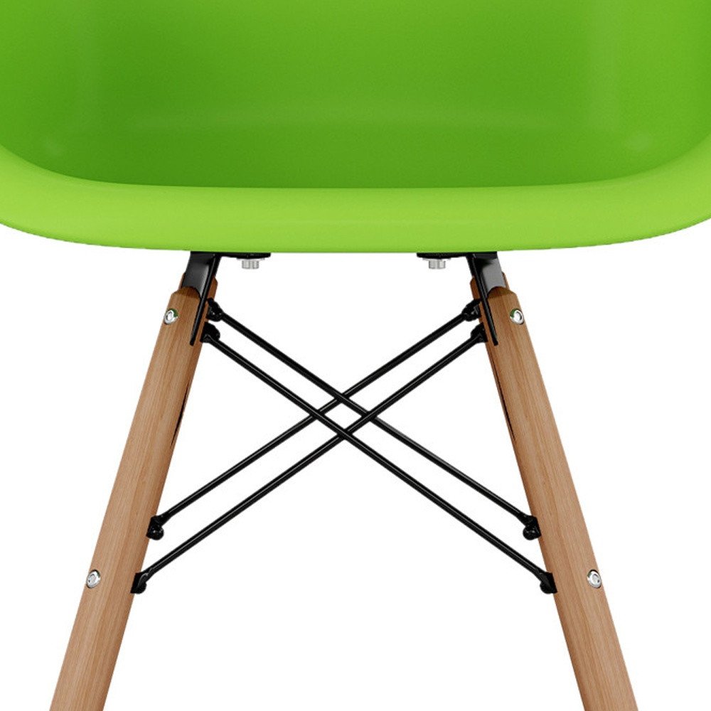 28" Green And Brown Heavy Duty Plastic And Solid Wood Low Back Counter Height Bar Chair HomeRoots