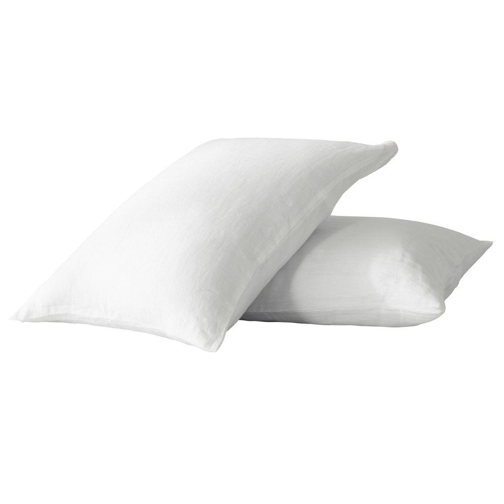 Set of Two Ivory Linen Standard Pillowcases HomeRoots