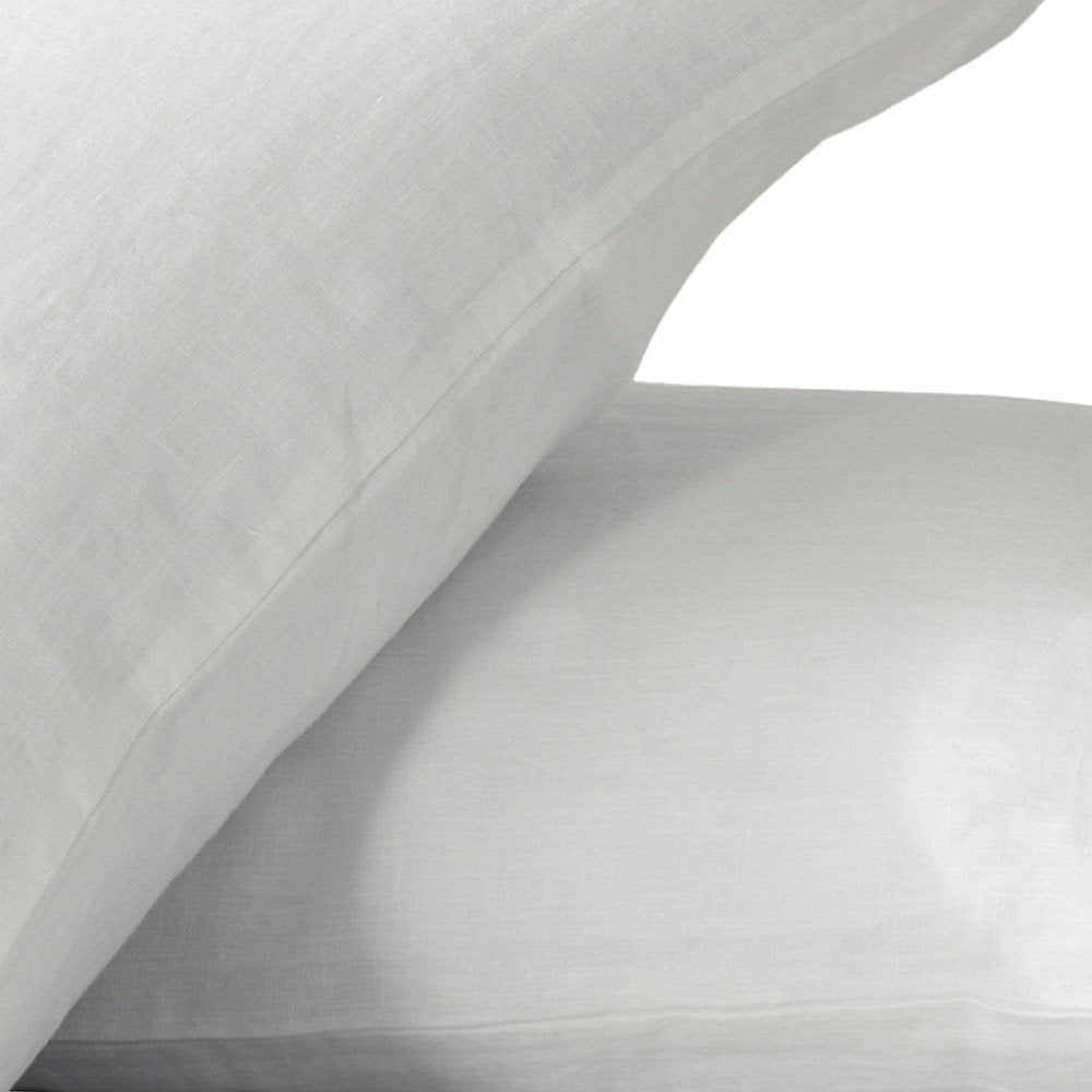 Set of Two Ivory Linen Standard Pillowcases HomeRoots