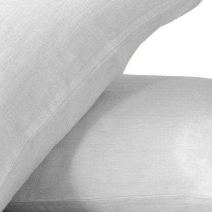 Set of Two Ivory Linen Standard Pillowcases HomeRoots
