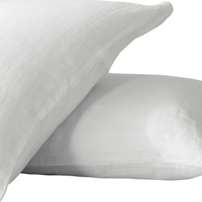 Set of Two Ivory Linen Standard Pillowcases HomeRoots