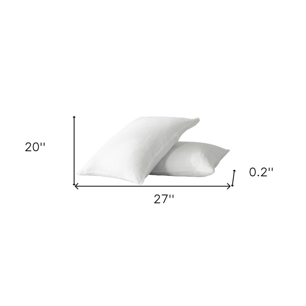 Set of Two Ivory Linen Standard Pillowcases HomeRoots