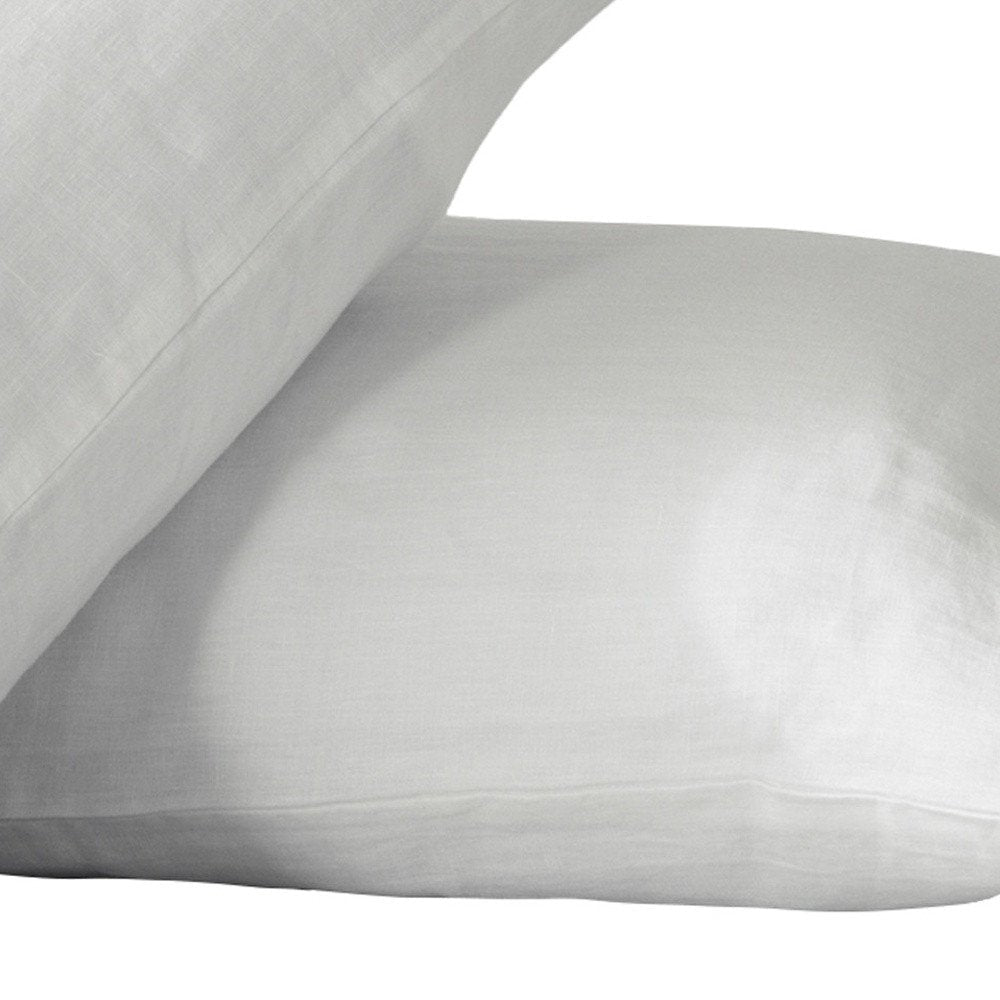 Set of Two Ivory Linen Standard Pillowcases HomeRoots