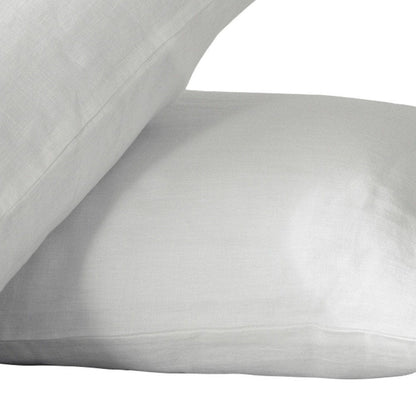 Set of Two Ivory Linen Standard Pillowcases HomeRoots