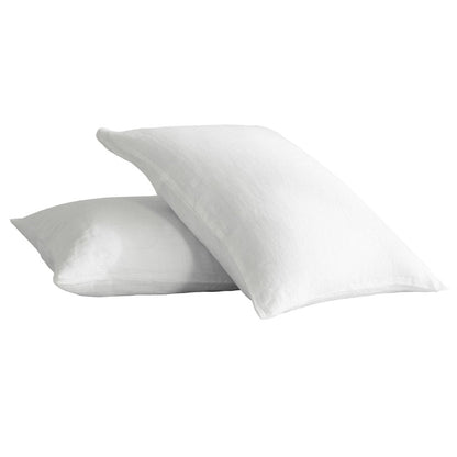 Set of Two Ivory Linen Standard Pillowcases HomeRoots