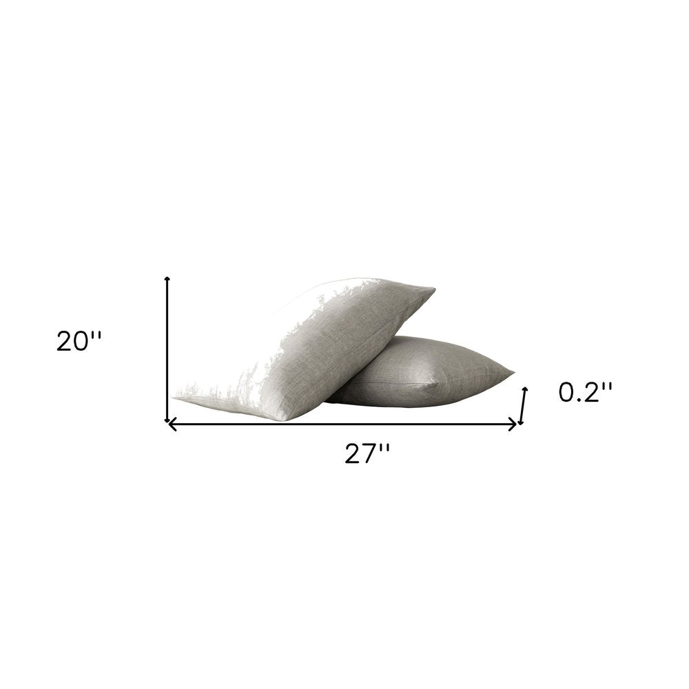 Set of Two Ivory Linen Standard Pillowcases HomeRoots