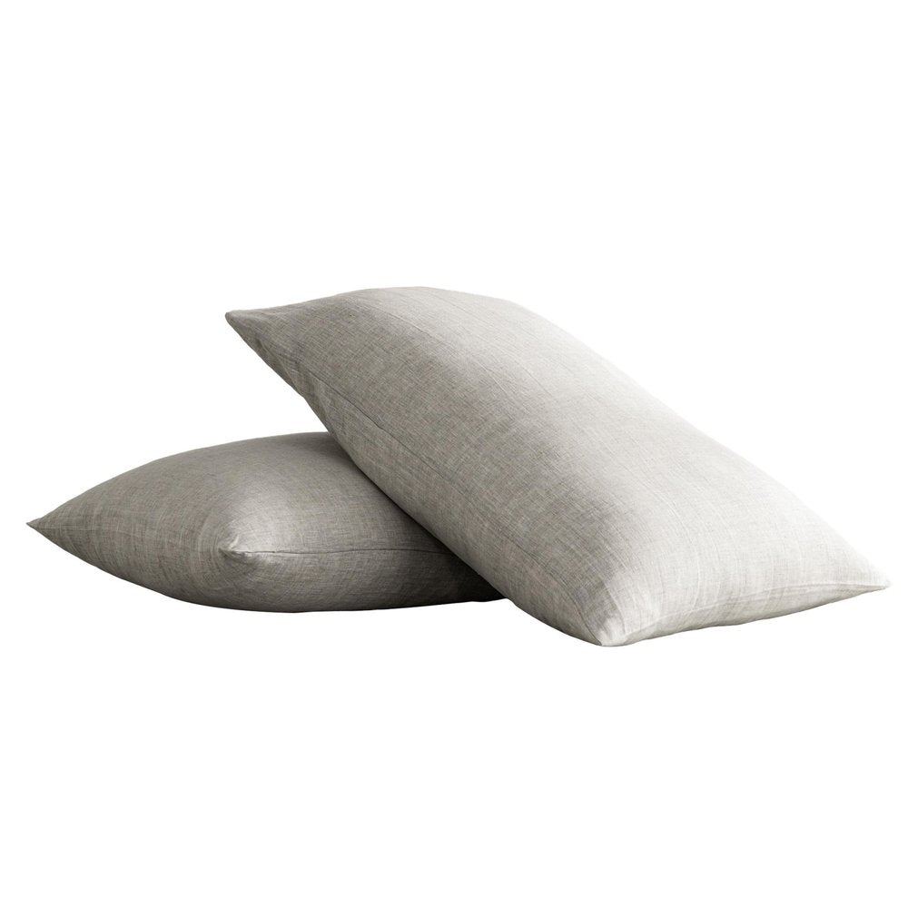Set of Two Ivory Linen Standard Pillowcases HomeRoots