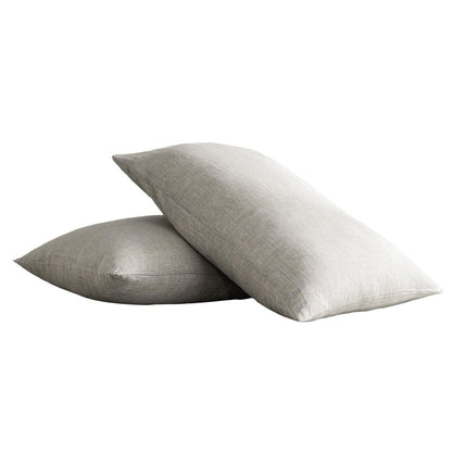 Set of Two Ivory Linen Standard Pillowcases HomeRoots