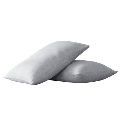 Set of Two Ivory Linen Standard Pillowcases HomeRoots