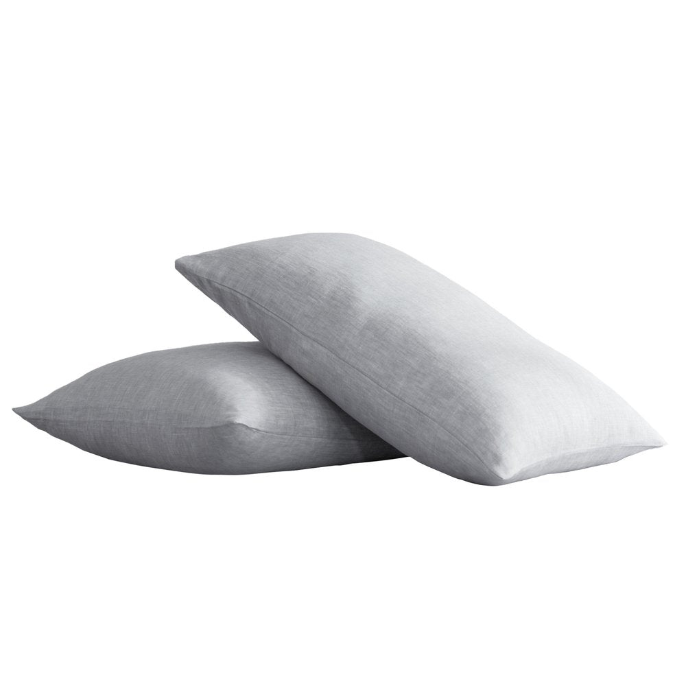 Set of Two Ivory Linen Standard Pillowcases HomeRoots