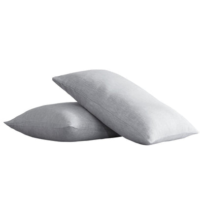 Set of Two Ivory Linen Standard Pillowcases HomeRoots