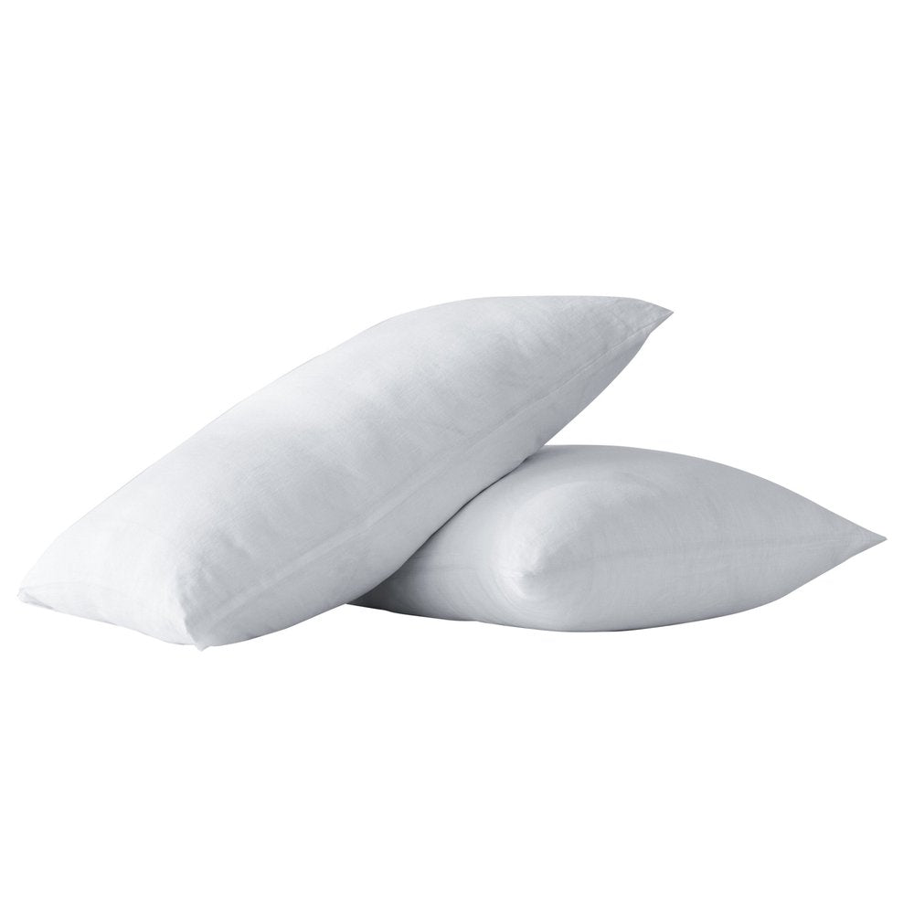 Set of Two White Linen King Pillowcases HomeRoots