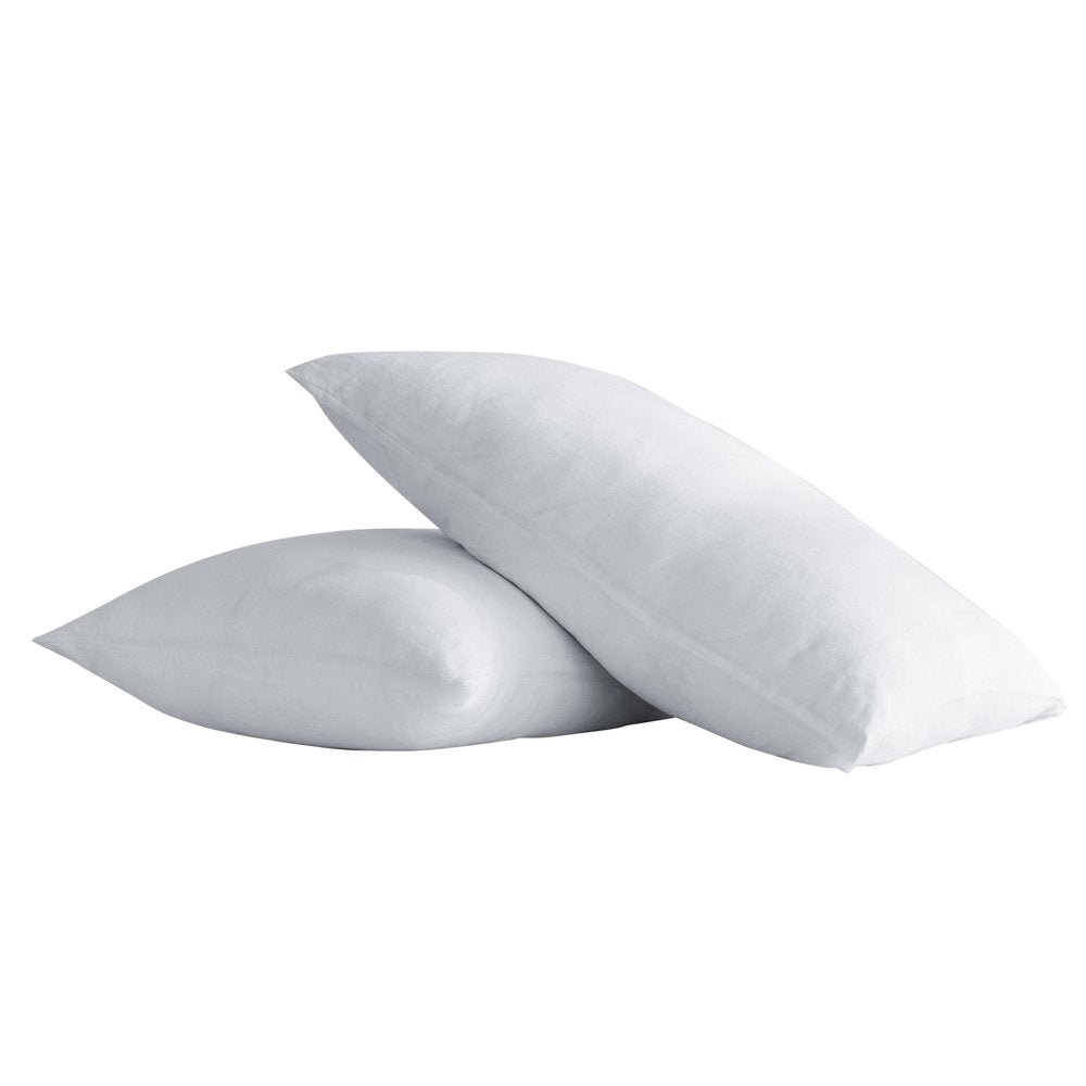 Set of Two White Linen King Pillowcases HomeRoots