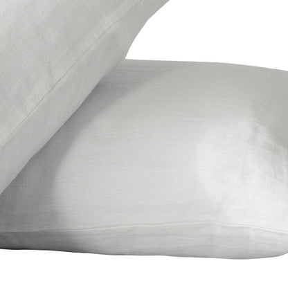 Set of Two Ivory Linen King Pillowcases HomeRoots