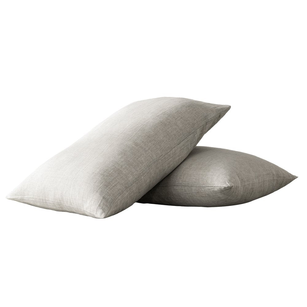 Set of Two Ivory Linen King Pillowcases HomeRoots