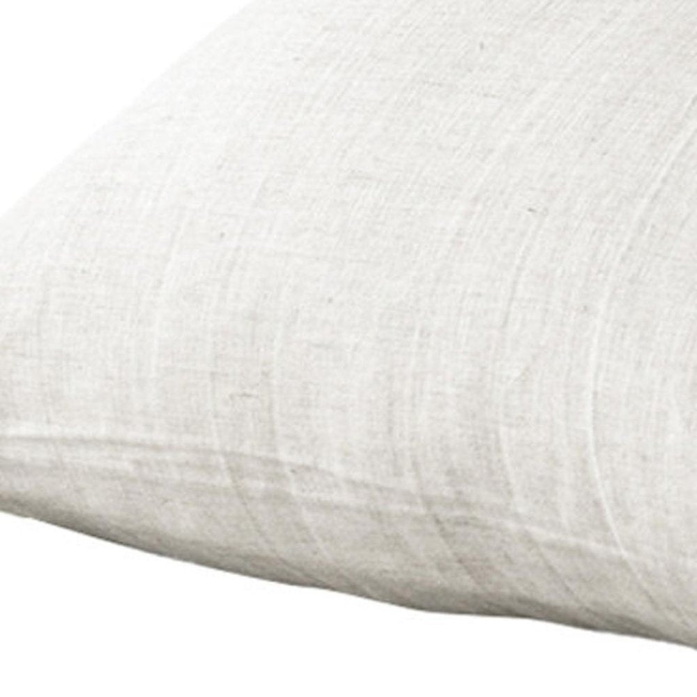 Set of Two Ivory Linen King Pillowcases HomeRoots