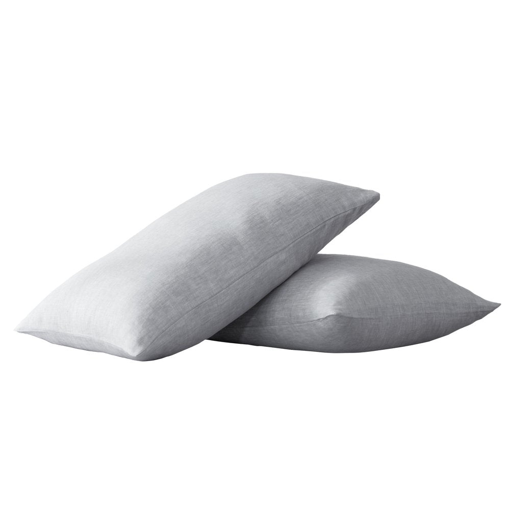 Set of Two Ivory Linen King Pillowcases HomeRoots