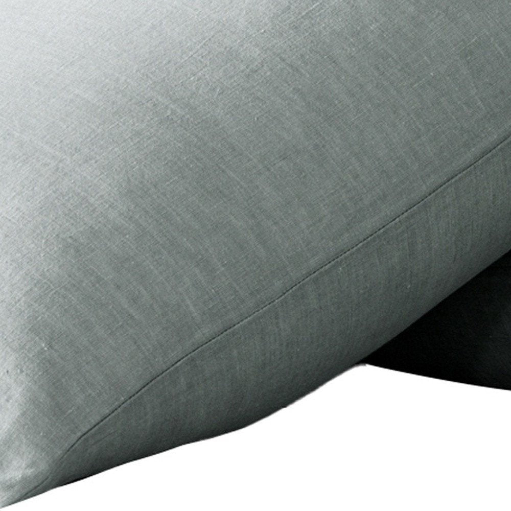 Set of Two Light Gray Linen King Pillowcases HomeRoots