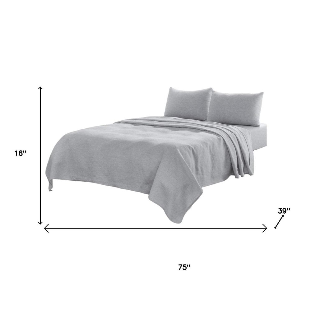 Four Piece Cloud Linen Twin Sheet Set HomeRoots