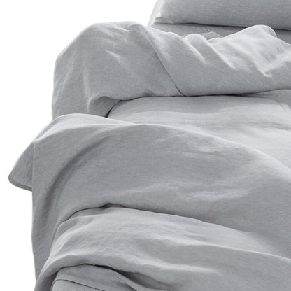 Four Piece Blue Linen Queen Sheet Set HomeRoots