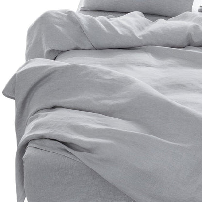 Four Piece Blue Linen Queen Sheet Set HomeRoots