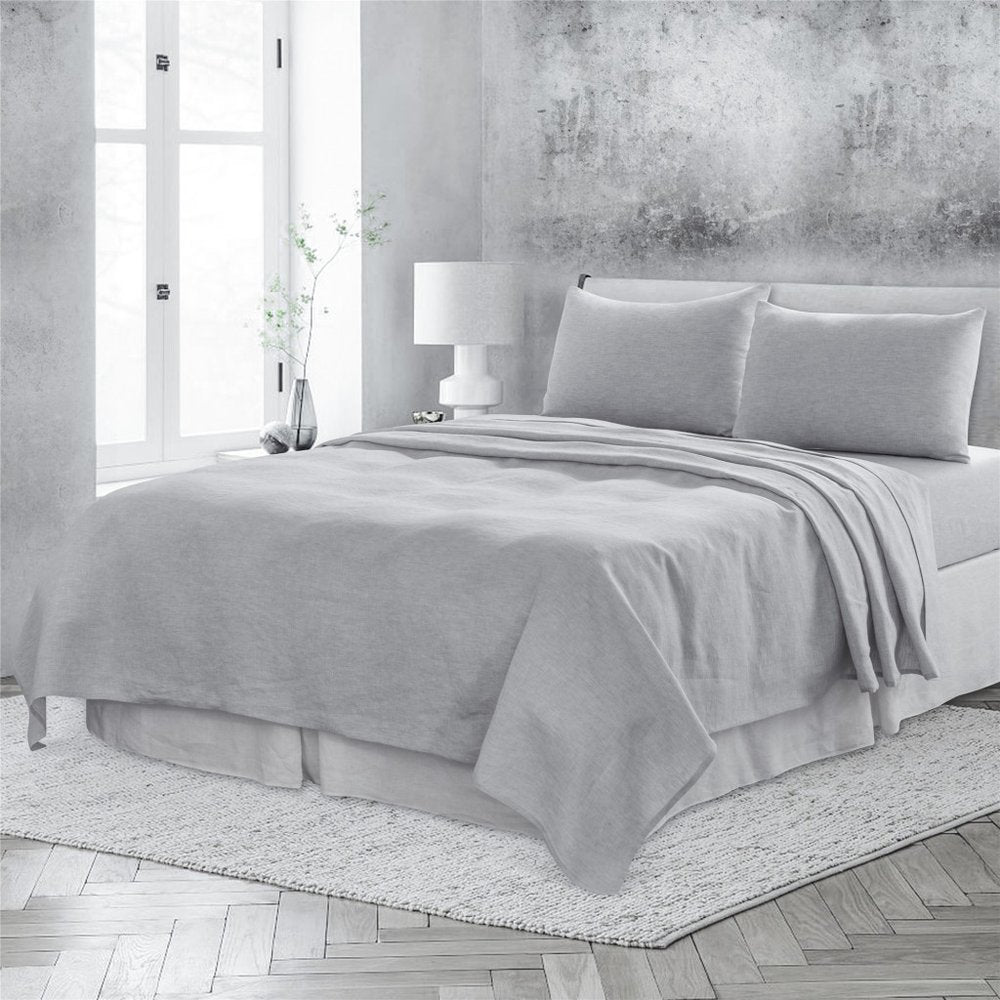 Light Pink Linen Twin Flat Sheet HomeRoots
