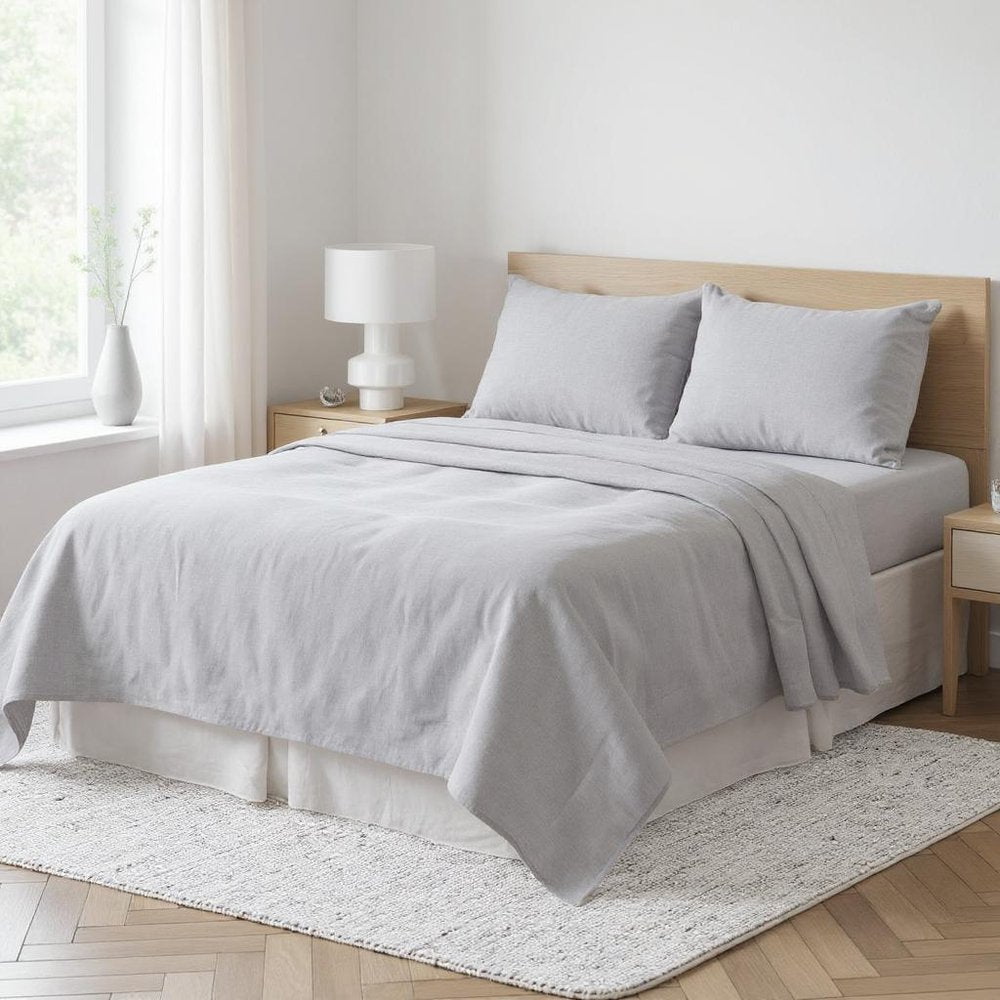 Cloud Linen Full Double Flat Sheet HomeRoots