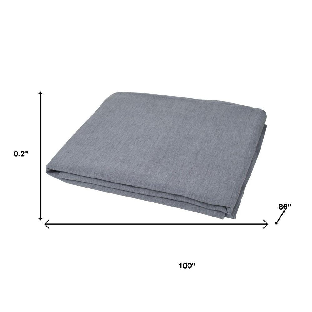 Slate Gray Linen Twin Flat Sheet HomeRoots