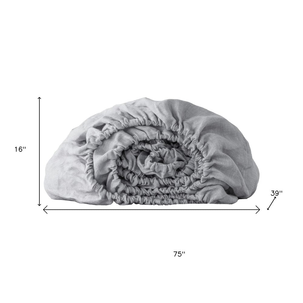 Cloud Linen Twin Fitted Sheet HomeRoots