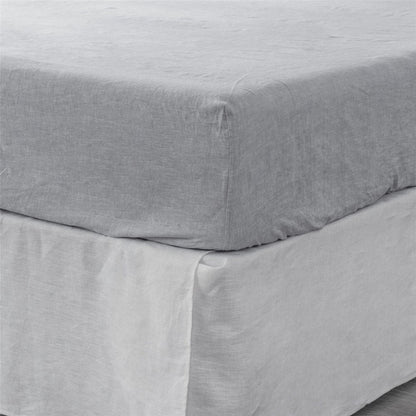 Light Gray Linen King Fitted sheet HomeRoots