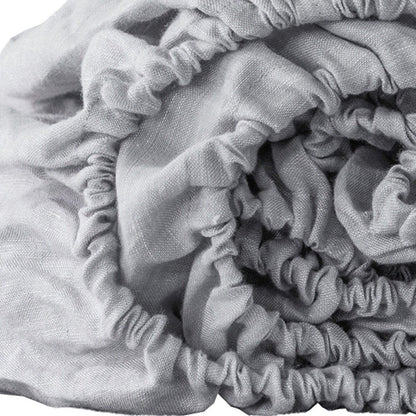 Light Gray Linen King Fitted sheet HomeRoots