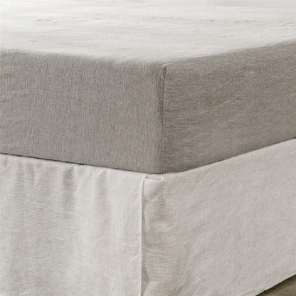 Light Gray Linen King Fitted sheet HomeRoots