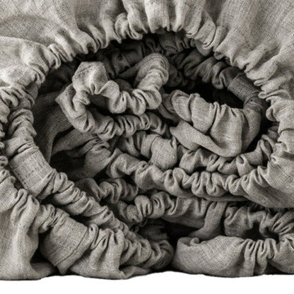 Light Gray Linen King Fitted sheet HomeRoots