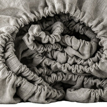 Light Gray Linen King Fitted sheet HomeRoots