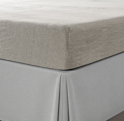 Light Gray Linen King Fitted sheet HomeRoots