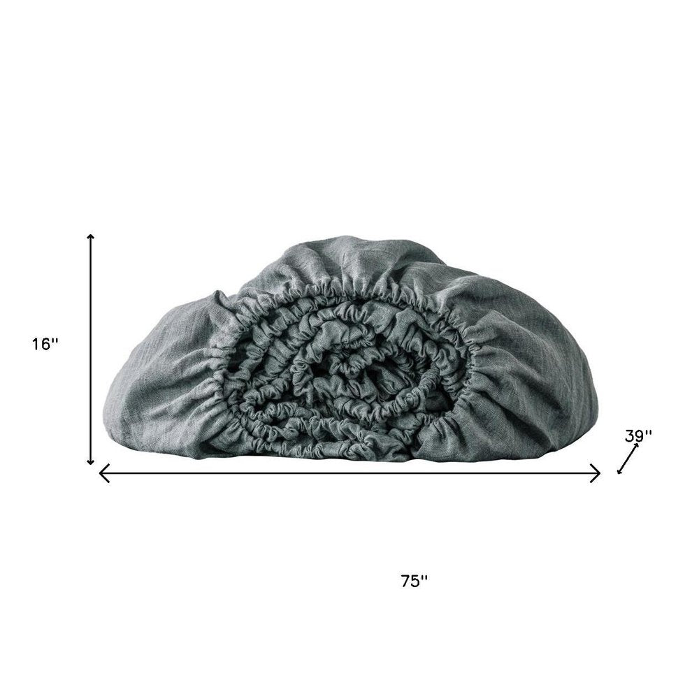Cloud Linen Twin Fitted Sheet HomeRoots