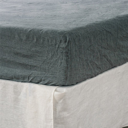Light Gray Linen King Fitted sheet HomeRoots