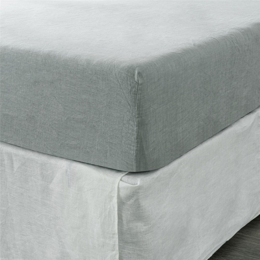 Blue Linen California King Fitted sheet HomeRoots